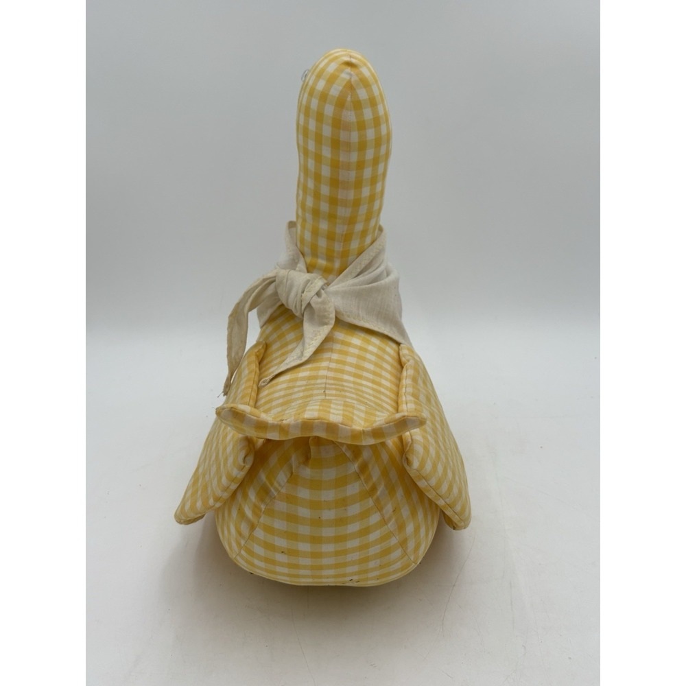 USA Vintage Cottagecore Stuffed Fabric Mother Goose Granny Lace Yellow Check‎ - Picture 7 of 11